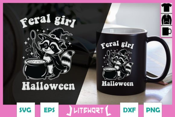 Feral Girl Halloween Raccoon Funny SVG Review