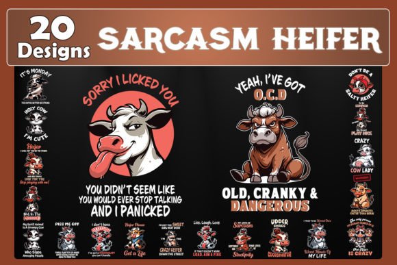 Funny Sarcasm Heifer SVG Bundle Review for Real Embroidery Projects