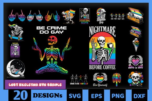 LGBT Skeleton SVG Bundle: A Bold, Playful Embroidery Choice